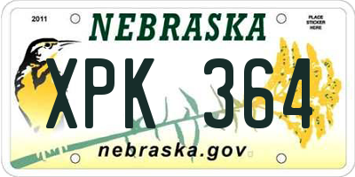 NE license plate XPK364