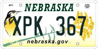 NE license plate XPK367