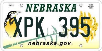 NE license plate XPK395