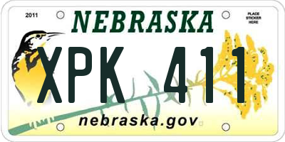 NE license plate XPK411