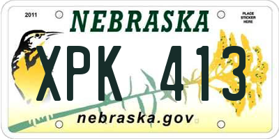 NE license plate XPK413