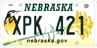 NE license plate XPK421