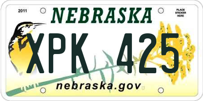 NE license plate XPK425