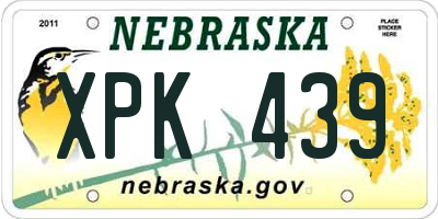 NE license plate XPK439