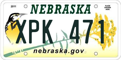 NE license plate XPK471
