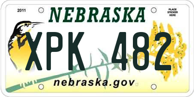 NE license plate XPK482