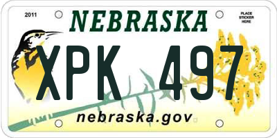 NE license plate XPK497