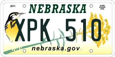 NE license plate XPK510