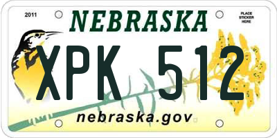 NE license plate XPK512