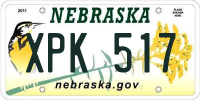 NE license plate XPK517