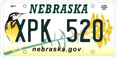 NE license plate XPK520