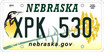 NE license plate XPK530