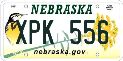 NE license plate XPK556