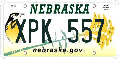 NE license plate XPK557