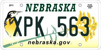 NE license plate XPK563