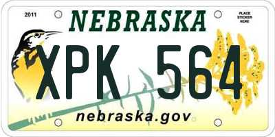 NE license plate XPK564