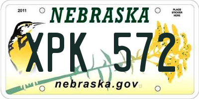 NE license plate XPK572