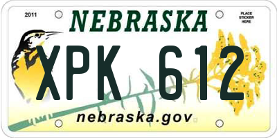 NE license plate XPK612
