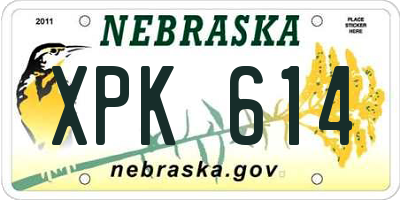 NE license plate XPK614