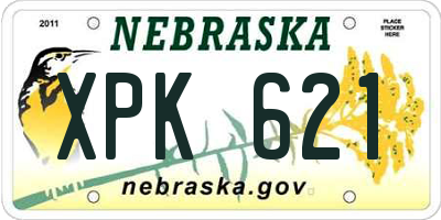 NE license plate XPK621