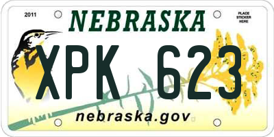 NE license plate XPK623