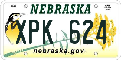 NE license plate XPK624