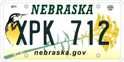 NE license plate XPK712