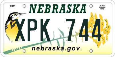 NE license plate XPK744