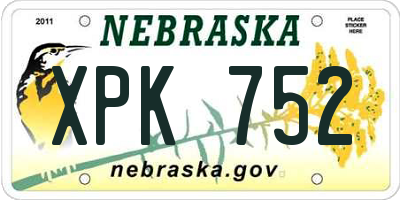 NE license plate XPK752