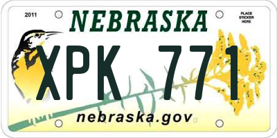 NE license plate XPK771