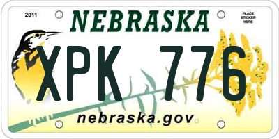 NE license plate XPK776
