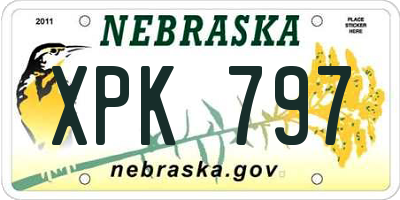 NE license plate XPK797