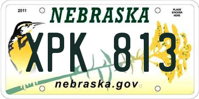 NE license plate XPK813