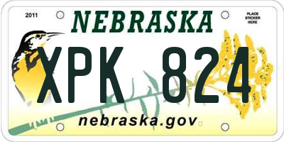 NE license plate XPK824