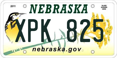 NE license plate XPK825