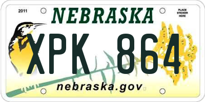 NE license plate XPK864