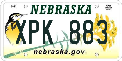 NE license plate XPK883