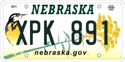 NE license plate XPK891