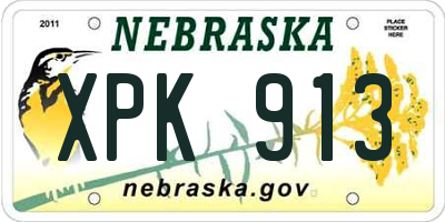 NE license plate XPK913