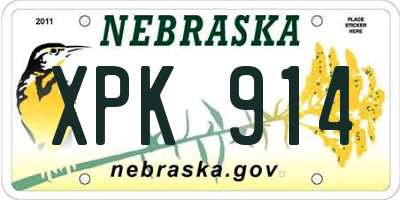 NE license plate XPK914