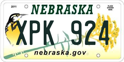 NE license plate XPK924