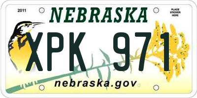 NE license plate XPK971