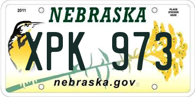 NE license plate XPK973