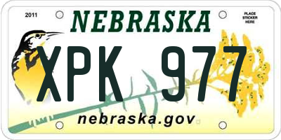 NE license plate XPK977