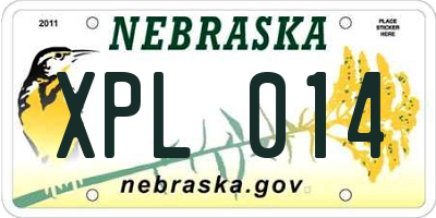 NE license plate XPL014