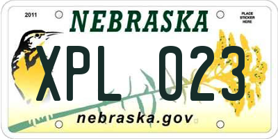NE license plate XPL023