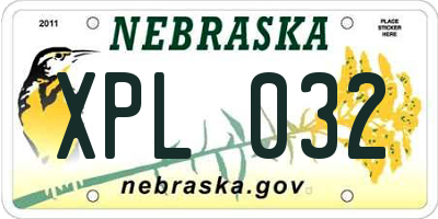 NE license plate XPL032