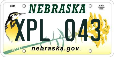 NE license plate XPL043