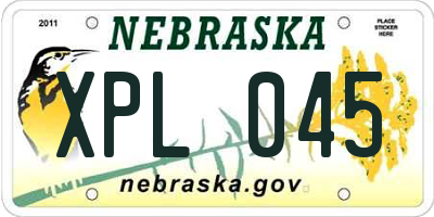 NE license plate XPL045