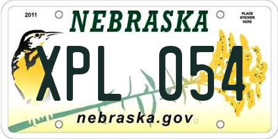NE license plate XPL054